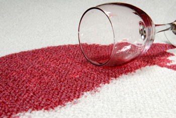 red wine spill on carpeting